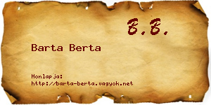 Barta Berta névjegykártya